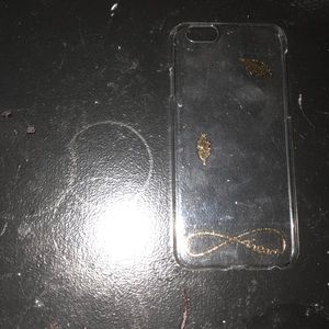 iPhone 6/6s clear case w/ gold feathers and dream